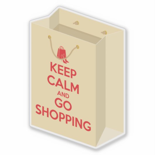 Keep Calm and Go Shopping (bag1) Sticker (Voorkant)