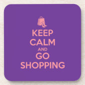 Keep Calm and Go Shopping Bier Onderzetter (Voorkant)