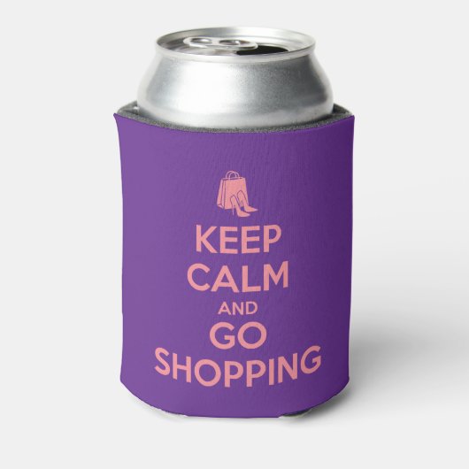 Keep Calm and Go Shopping Blikjeskoeler (Blikje Achterkant)
