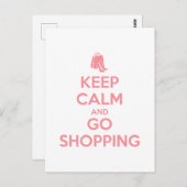 Keep Calm and Go Shopping Briefkaart (Voorkant / Achterkant)