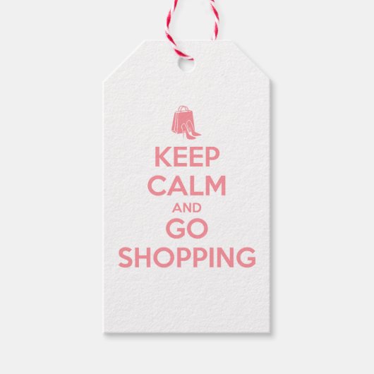 Keep Calm and Go Shopping Cadeaulabel (Voorkant)