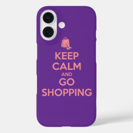 Keep Calm and Go Shopping iPhone 16 Hoesje