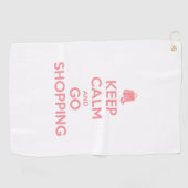 Keep Calm and Go Shopping Golfhanddoek (Horizontaal)