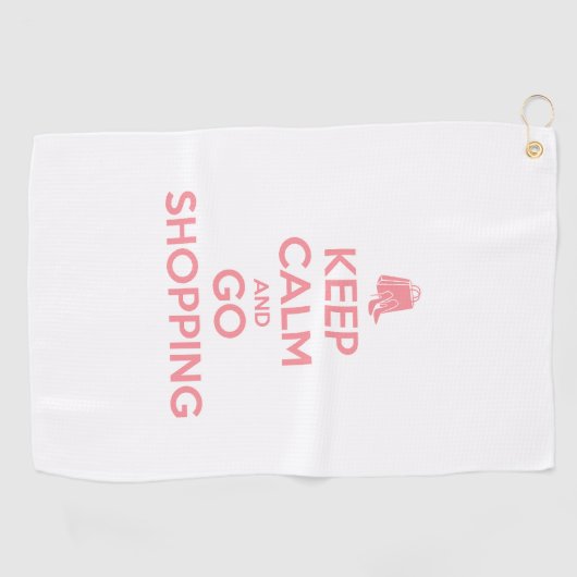 Keep Calm and Go Shopping Golfhanddoek (Horizontaal)
