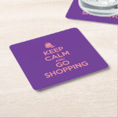 Keep Calm and Go Shopping Kartonnen Onderzetters (Schuin)