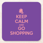 Keep Calm and Go Shopping Kartonnen Onderzetters (Voorkant)