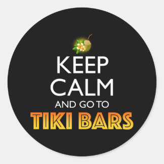 Keep Calm And Go To Tiki Bars Ronde Sticker