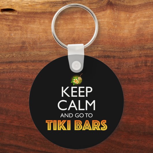 Keep Calm And Go To Tiki Bars Sleutelhanger (Achterkant)