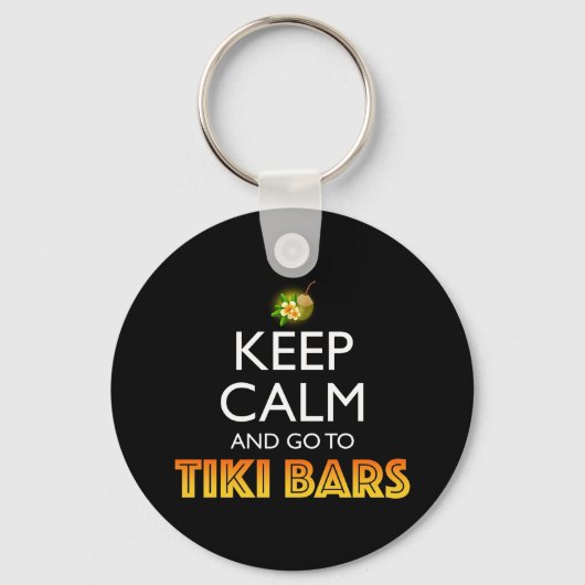 Keep Calm And Go To Tiki Bars Sleutelhanger (Achterkant)
