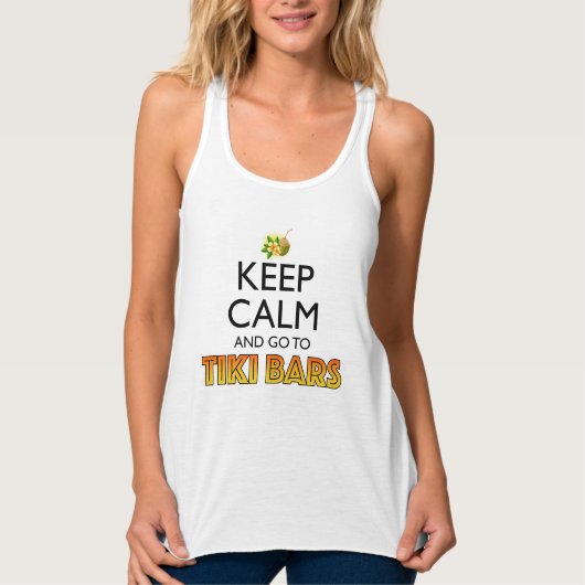 Keep Calm And Go To Tiki Bars Tanktop (Voorkant)