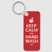 Keep Calm And Hand Wash On - Washing Hygiene Flu Sleutelhanger (Voorkant)