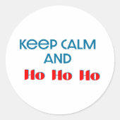 Keep calm and ho ho ho ronde sticker (Voorkant)