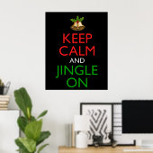 Keep Calm And Jingle On Funny Christmas Holiday Poster (Thuiskantoor)