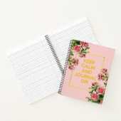 Keep Calm and Journal On Gold Pink Journal Notitieboek (Binnen)