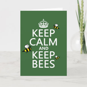 Keep Calm and Keep Bees - all colours Kaart