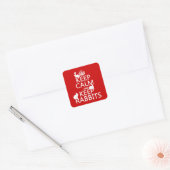Keep Calm and Keep Rabbits - alle kleuren Vierkante Sticker (Envelop)