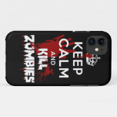 Keep Calm And Kill Zombies iPhone 5 Zwart Hoesje (Achterkant (horizontaal))