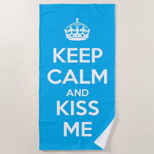 Keep Calm and Kiss Me Strandlaken (Voorkant)