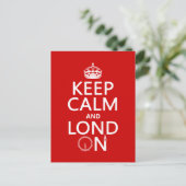 Keep Calm and Lond On (Londen) Briefkaart (Staand voorkant)