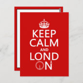 Keep Calm and Lond On (Londen) Briefkaart (Voorkant / Achterkant)
