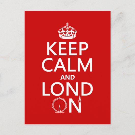Keep Calm and Lond On (Londen) Briefkaart (Voorkant)