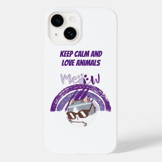 keep calm and love animals phrase Case-Mate iPhone case (Achterkant)