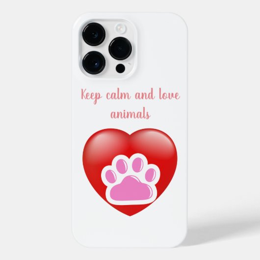 keep calm and love animals phrase iPhone hoesje (Achterkant)
