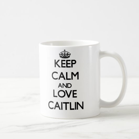 Keep Calm and Love Caitlin Koffiemok (Rechts)