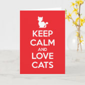 Keep Calm and Love Cats Kaart (Gele Bloem)