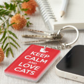 Keep Calm and Love Cats Sleutelhanger (Voorkant Rechts)