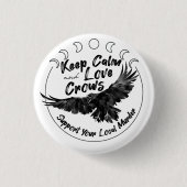 Keep Calm and Love Crows knop Ronde Button 3,2 Cm (Voorkant)