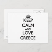 Keep Calm and Love Greece Briefkaart (Voorkant / Achterkant)