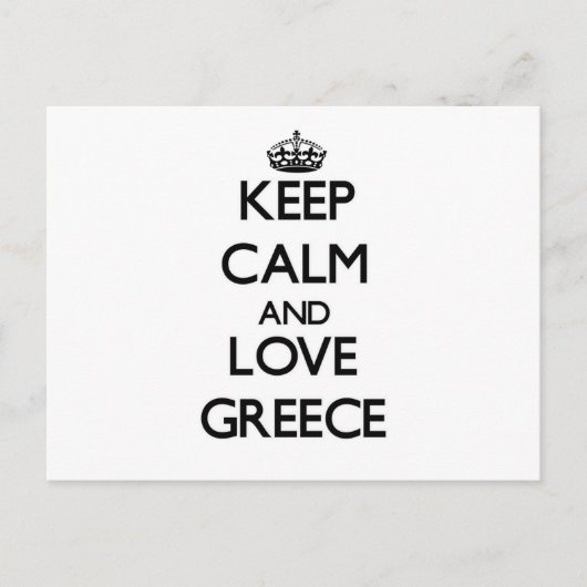 Keep Calm and Love Greece Briefkaart (Voorkant)