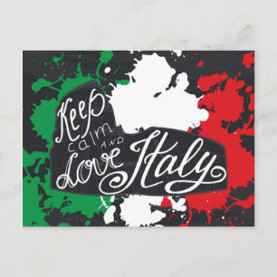 Keep Calm and Love Italy Briefkaart
