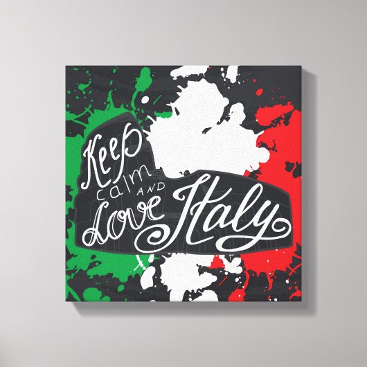 Keep Calm and Love Italy Canvas Afdruk (Voorkant)