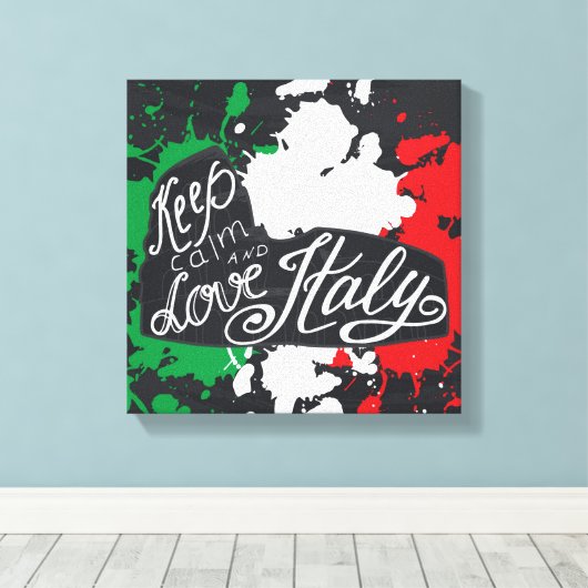 Keep Calm and Love Italy Canvas Afdruk (Insitu (Houten vloer))