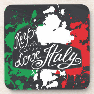 Keep Calm and Love Italy Drankjes Onderzetter
