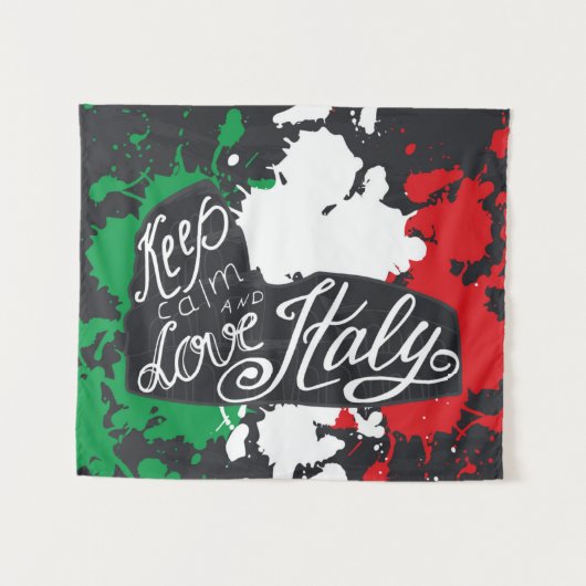 Keep Calm and Love Italy Wandkleed (Voorkant (horizontaal))