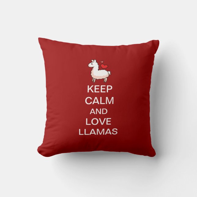 Keep Calm and Love Llamas Kussen (Voorkant)