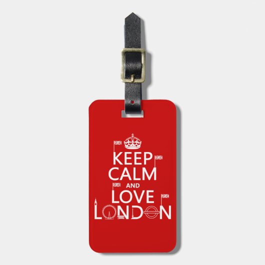 Keep Calm and Love London Bagagelabel (Voorkant verticaal)