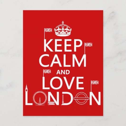 Keep Calm and Love London Briefkaart (Voorkant)
