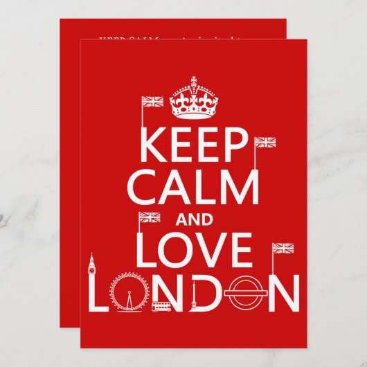Keep Calm and Love London Kaart (Voorkant / Achterkant)