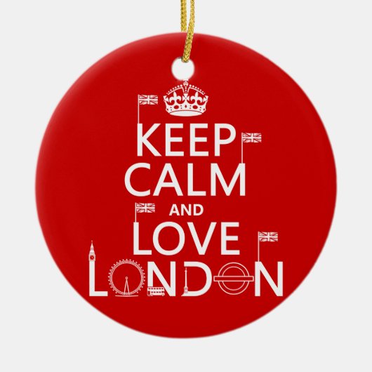 Keep Calm and Love London Keramisch Ornament (Voorkant)
