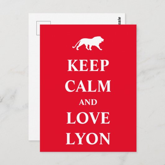 Keep Calm and Love Lyon Briefkaart (Voorkant / Achterkant)