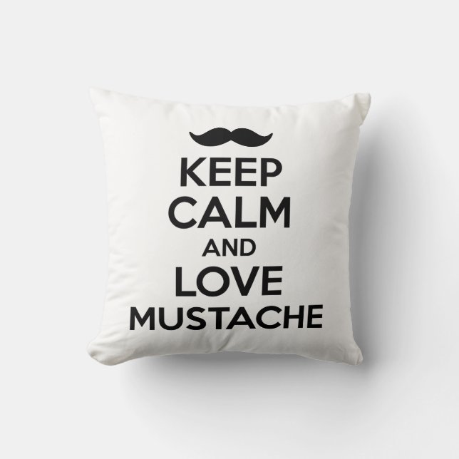 Keep Calm and Love Mustache Kussen (Voorkant)