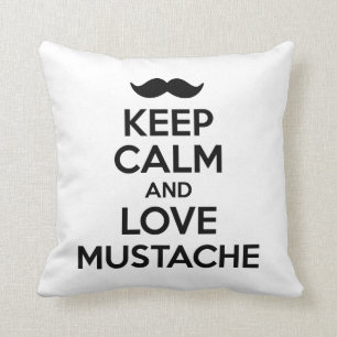 Keep Calm and Love Mustache Kussen