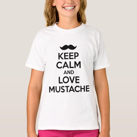 Keep Calm and Love Mustache T-shirt (Voorkant)