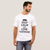 Keep Calm and Love Mustache T-shirt (Voorkant volledig)
