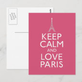 Keep Calm and Love Paris Briefkaart (Voorkant / Achterkant)