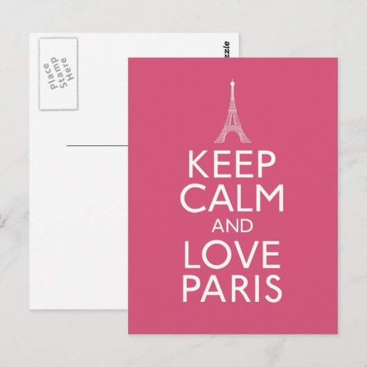 Keep Calm and Love Paris Briefkaart (Voorkant / Achterkant)
